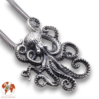 pieuvre pendentif homme