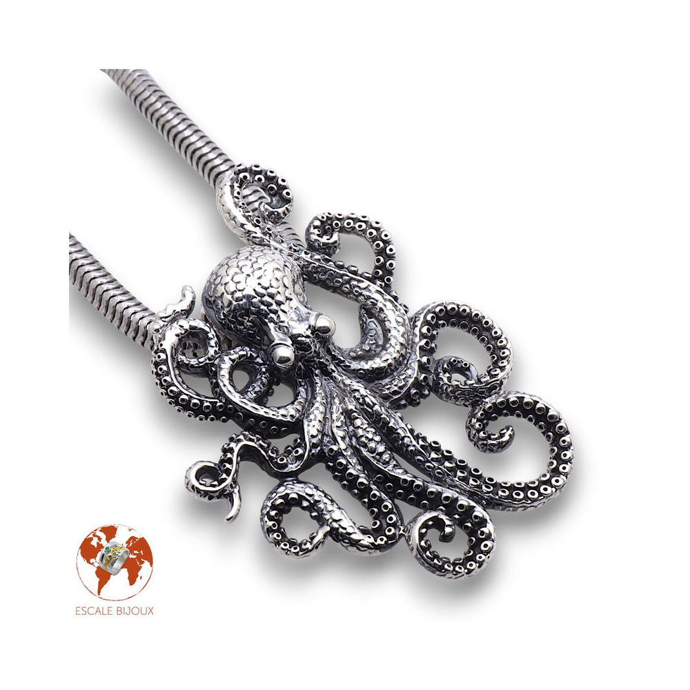 pieuvre pendentif homme