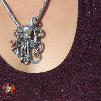 pendentif pieuvre argent 925