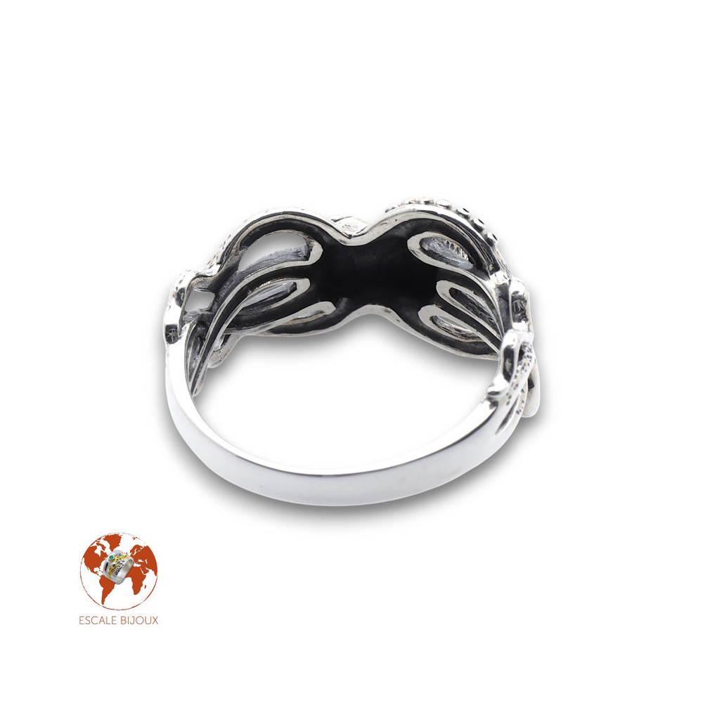 bague pieuvre argent