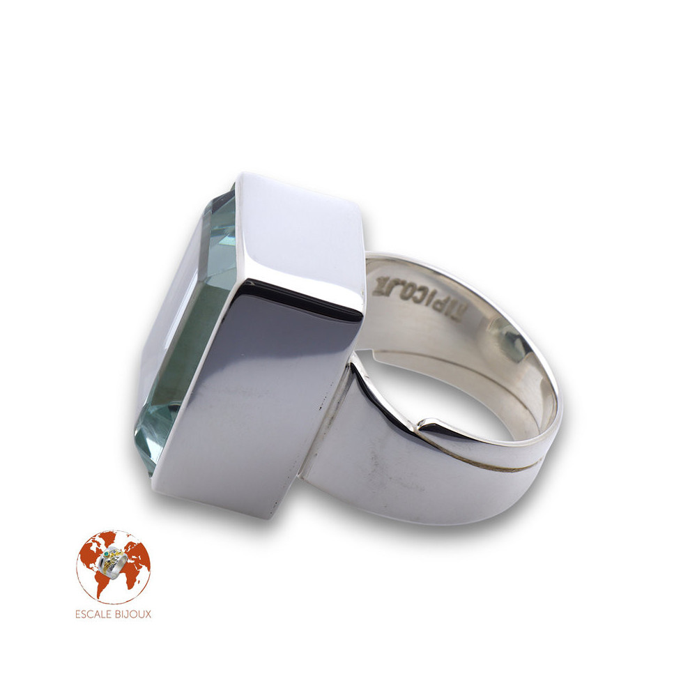 bague obsidienne argent