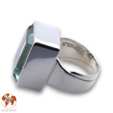 bague obsidienne argent