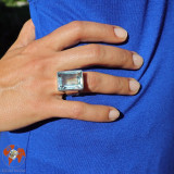 obsidienne bleue bague argent
