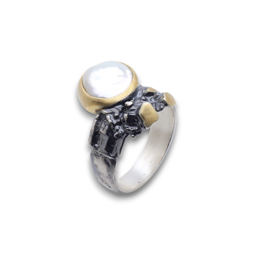 bague argent nacre