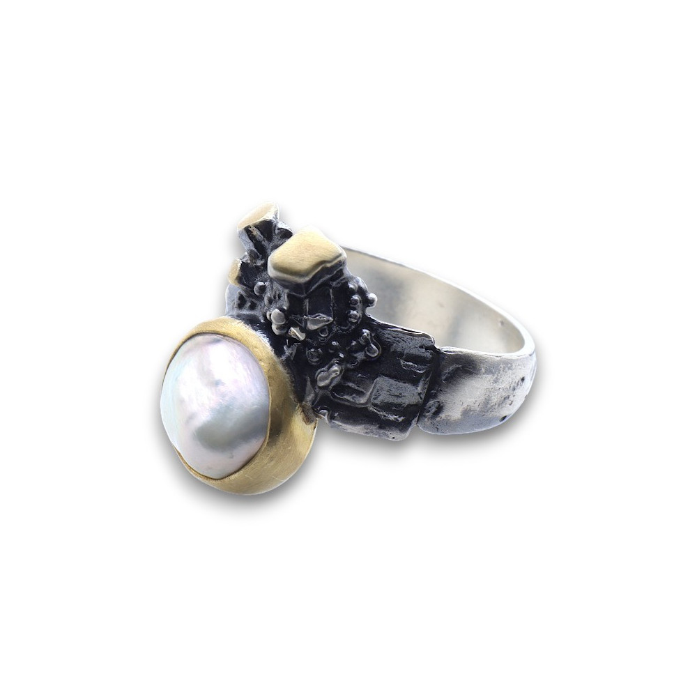 bague argent nacre originale