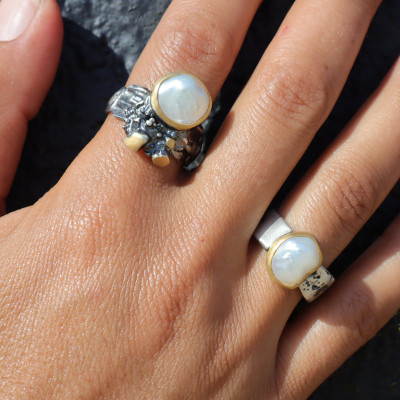 bague argent nacre haut de gamme