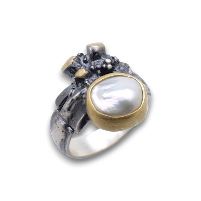 bague argent nacre femme