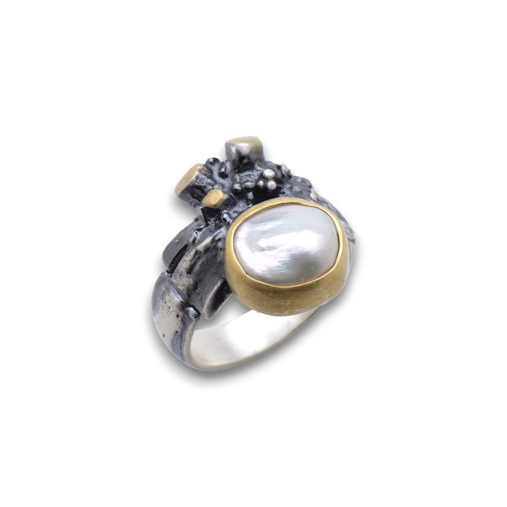 bague argent nacre femme