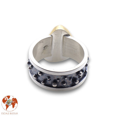 bague argent nacre de créateur
