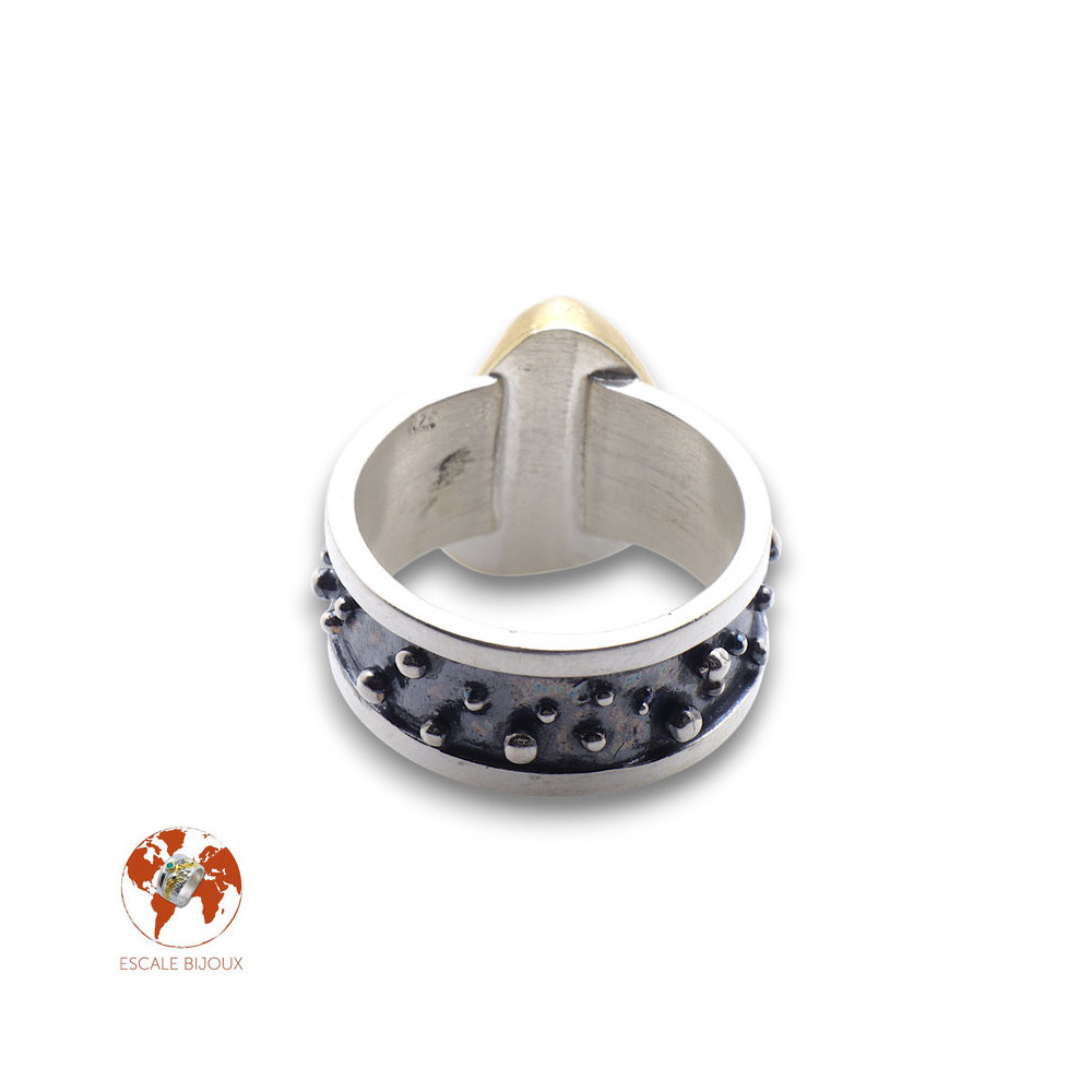 bague argent nacre de créateur