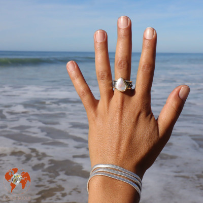 bague argent nacre