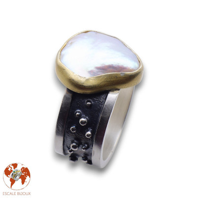 bague argent nacre femme