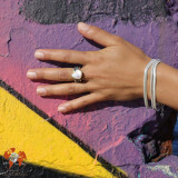 bague argent et or plus nacre