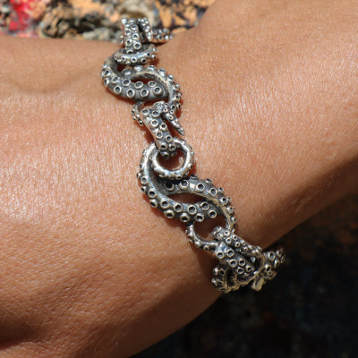 bracelet poulpe argent