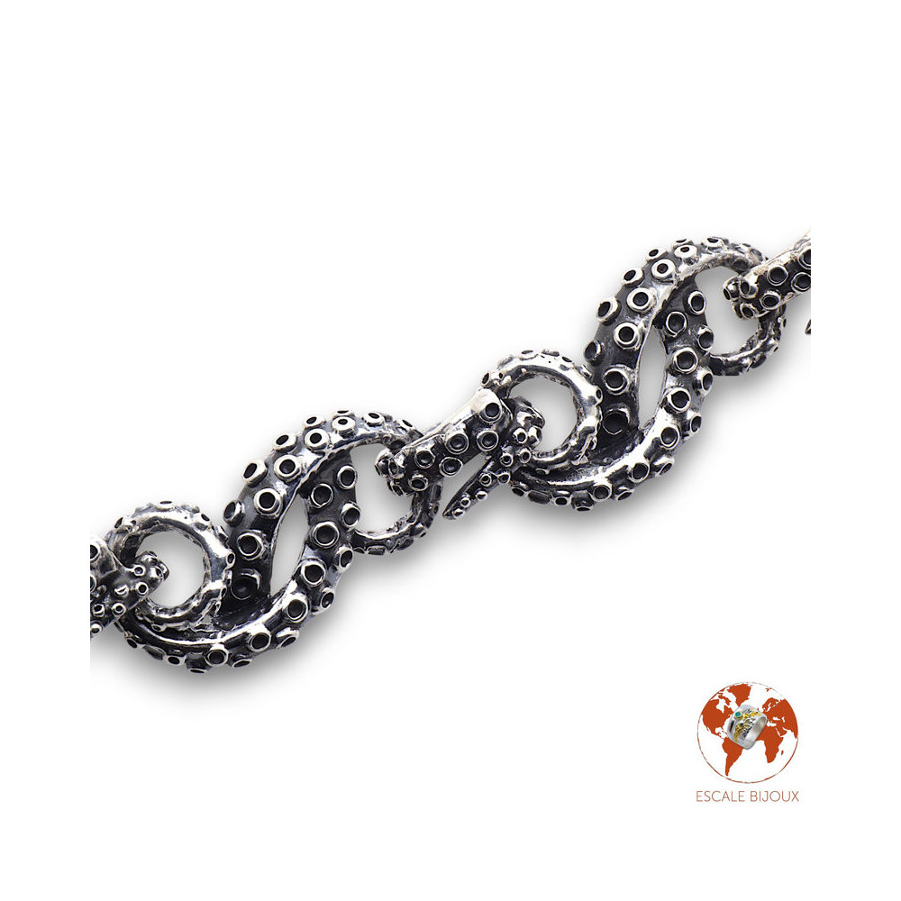 bracelet pieuvre argent