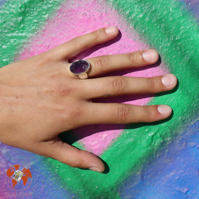 bague argent avec amethyste