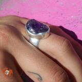 bague argent avec pierre améthyste