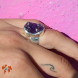 bague améthyste brute
