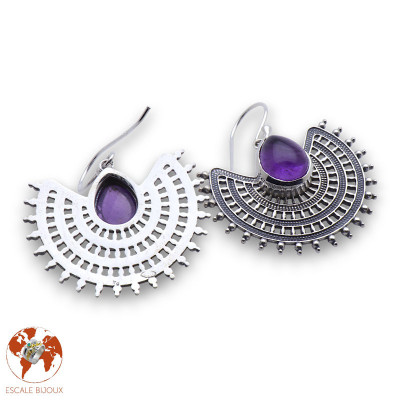 boucles d'oreilles améthyste