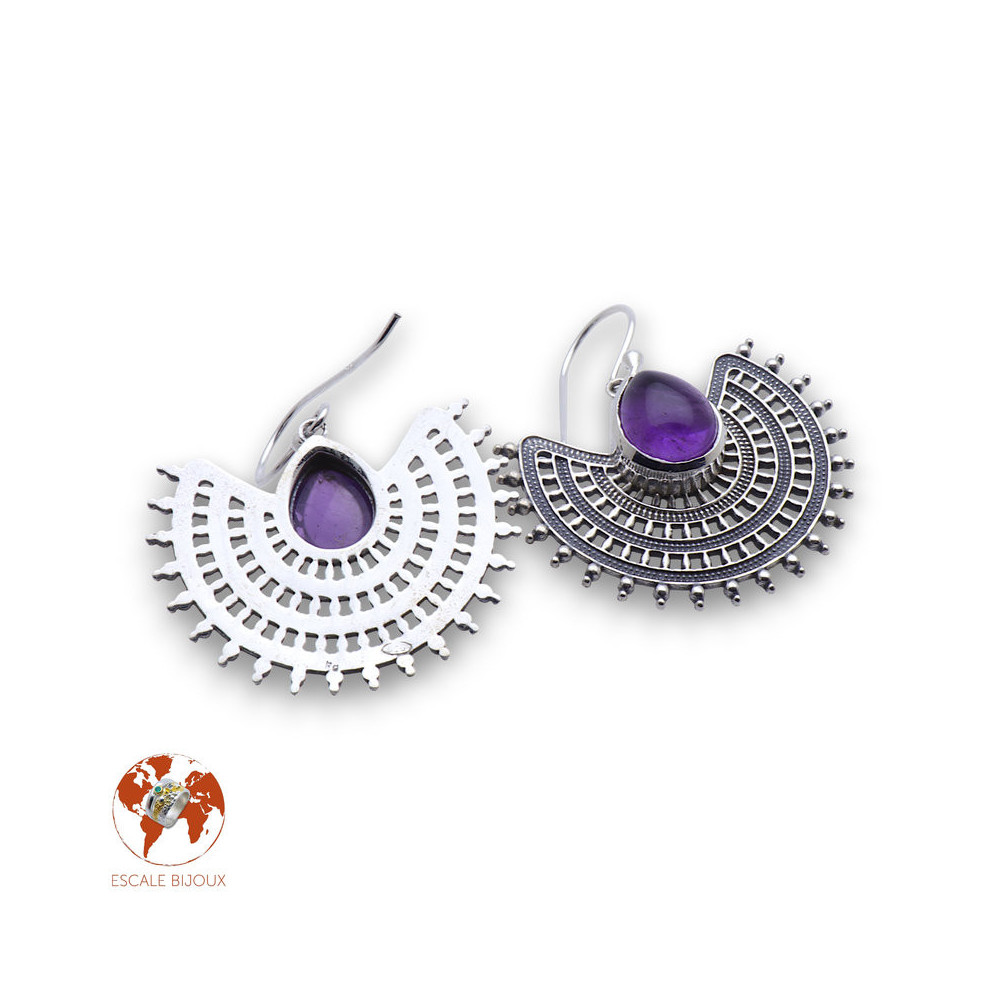 boucles d'oreilles améthyste
