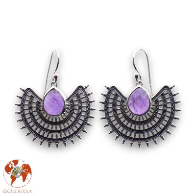 améthyste boucle d'oreille