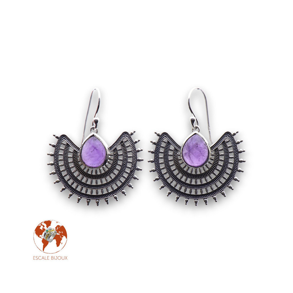 améthyste boucle d'oreille