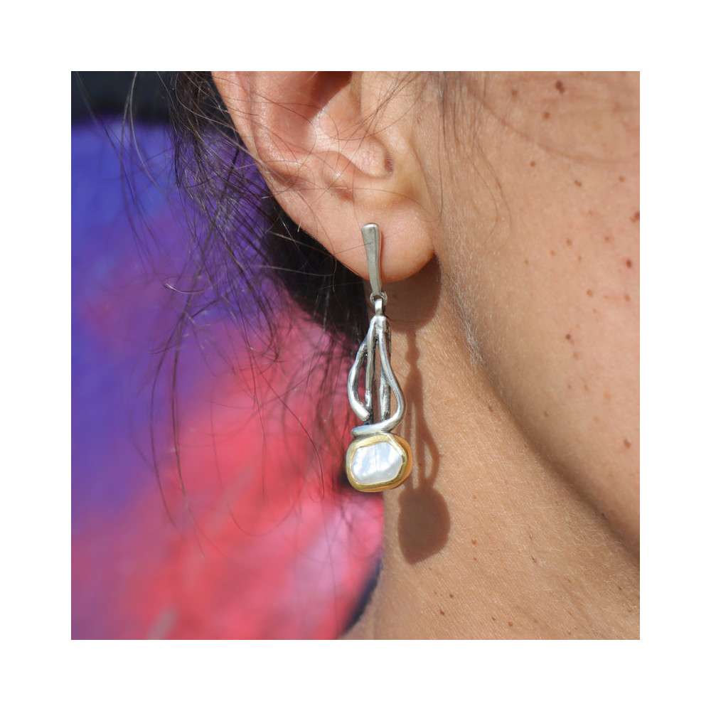 boucles d'oreilles nacre blanche