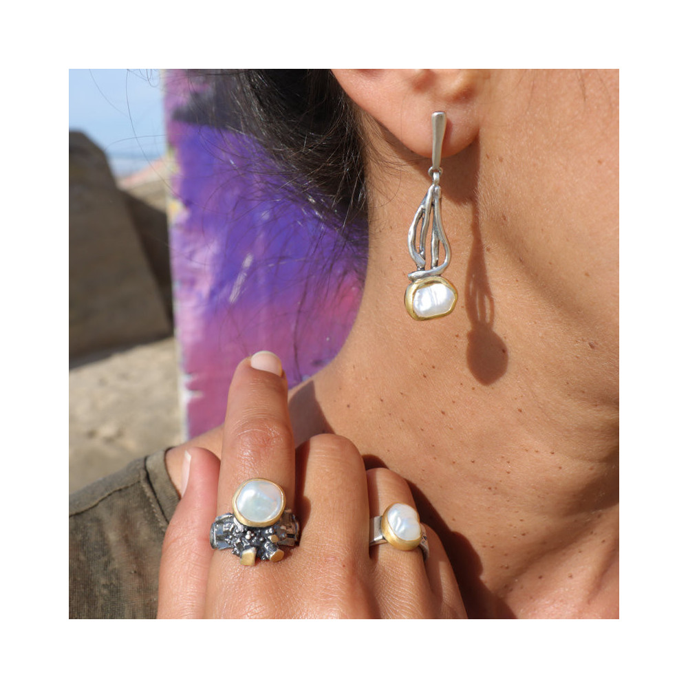 boucles d oreilles nacre pendantes