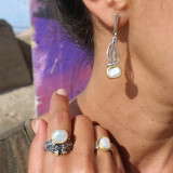 boucles d oreilles nacre pendantes