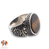 bague oeil de tigre argent