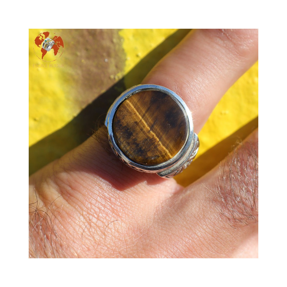 bague oeil du tigre homme