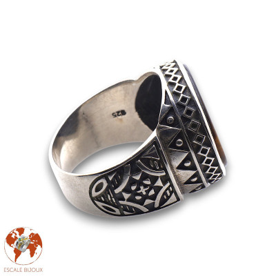 oeil de tigre bague homme