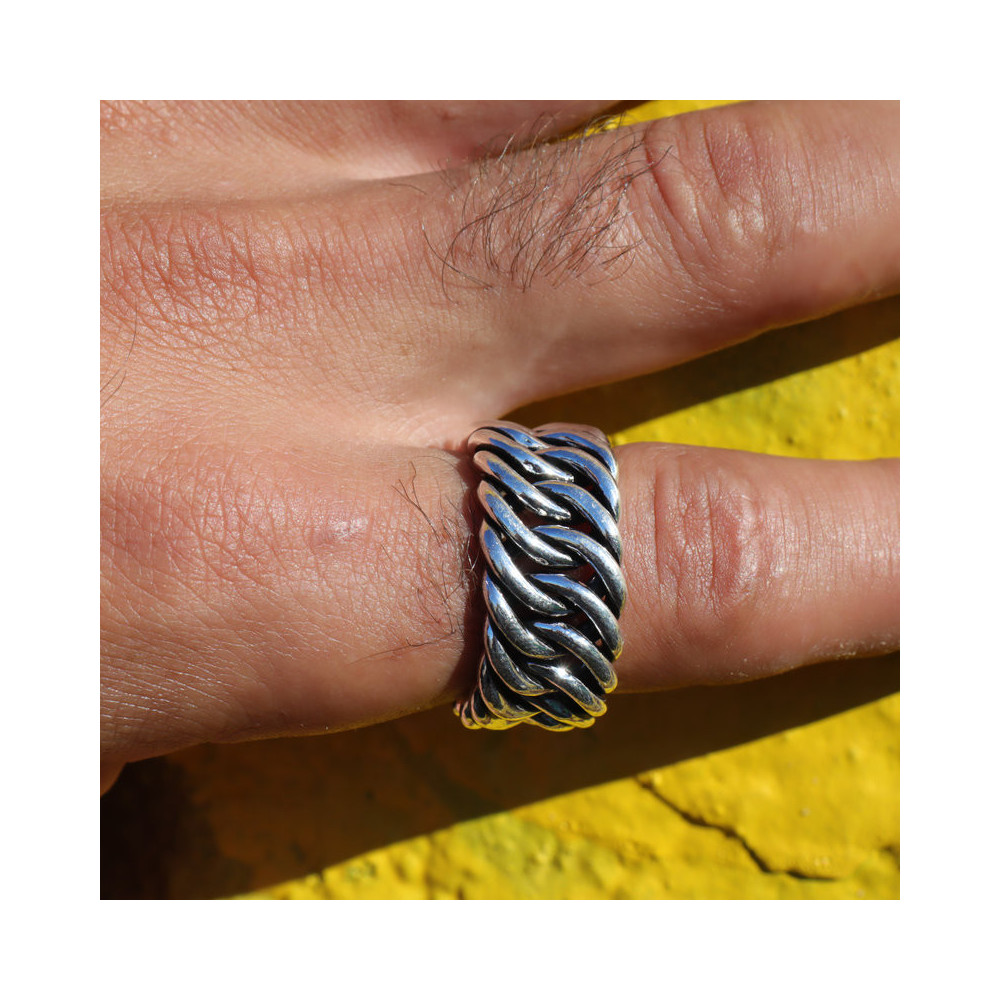 bague argent tressé homme