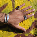 bague tressée argent homme