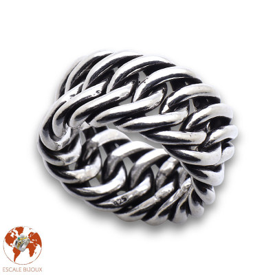 bague argent tressé femme