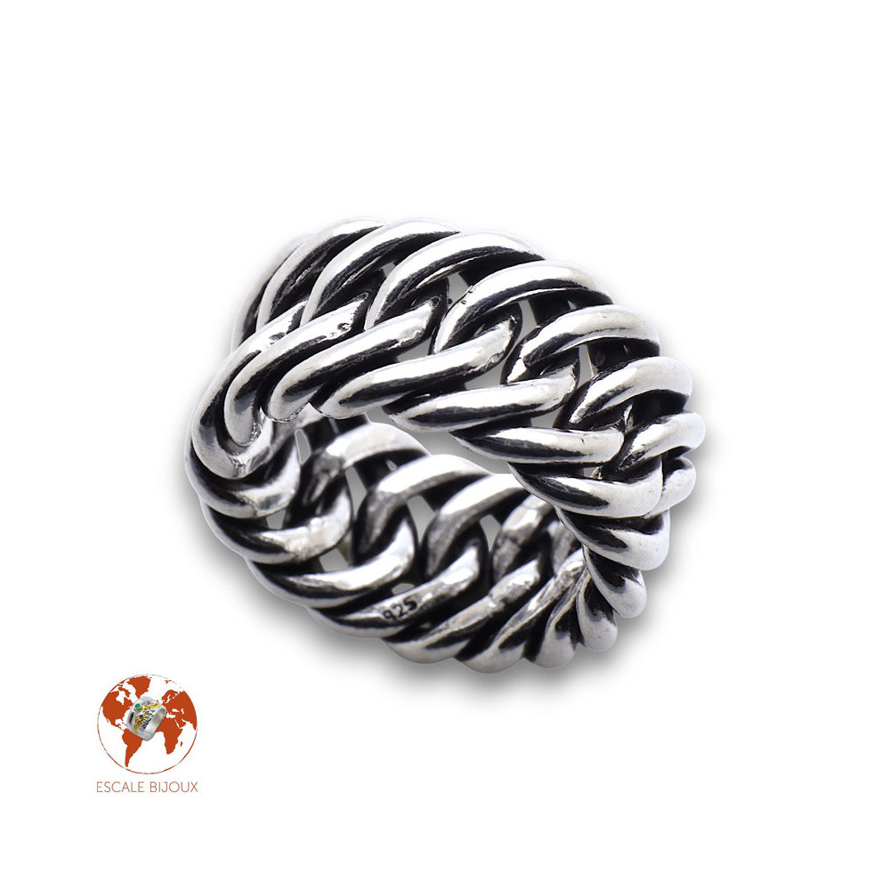 bague argent tressé femme