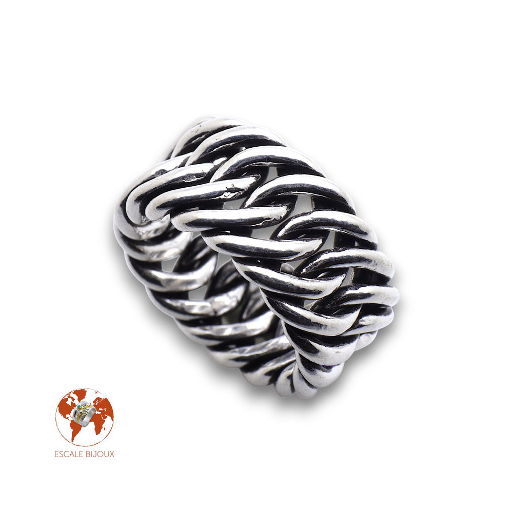 bague argent tressé