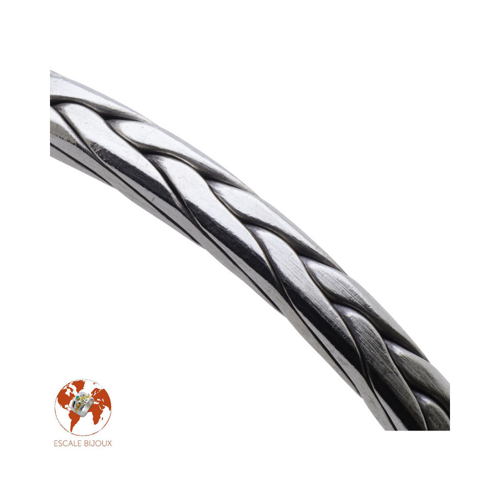 jonc argent massif plein homme