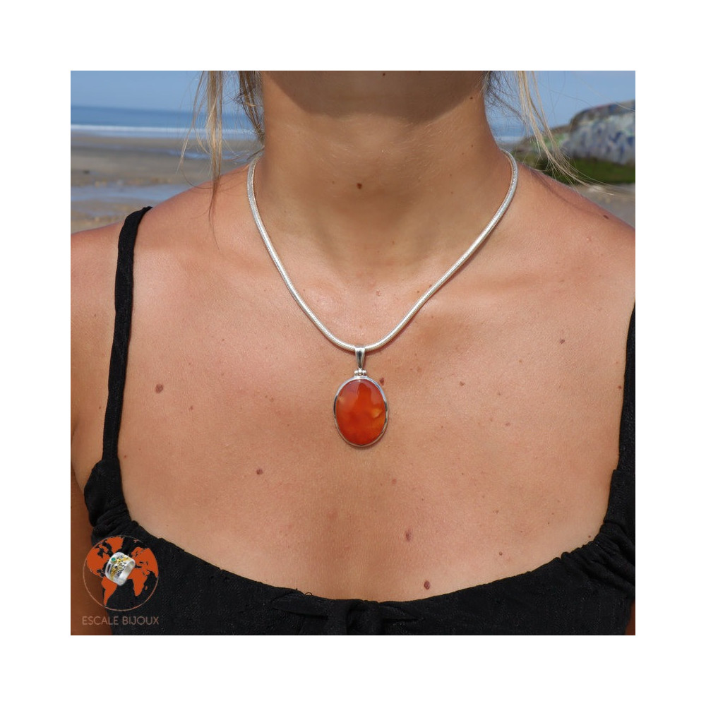 pendentif cornaline femme