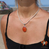 pendentif cornaline orange