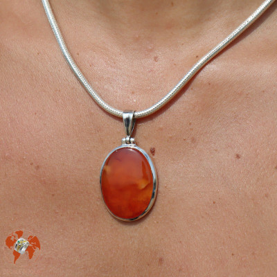 pendentif pierre cornaline