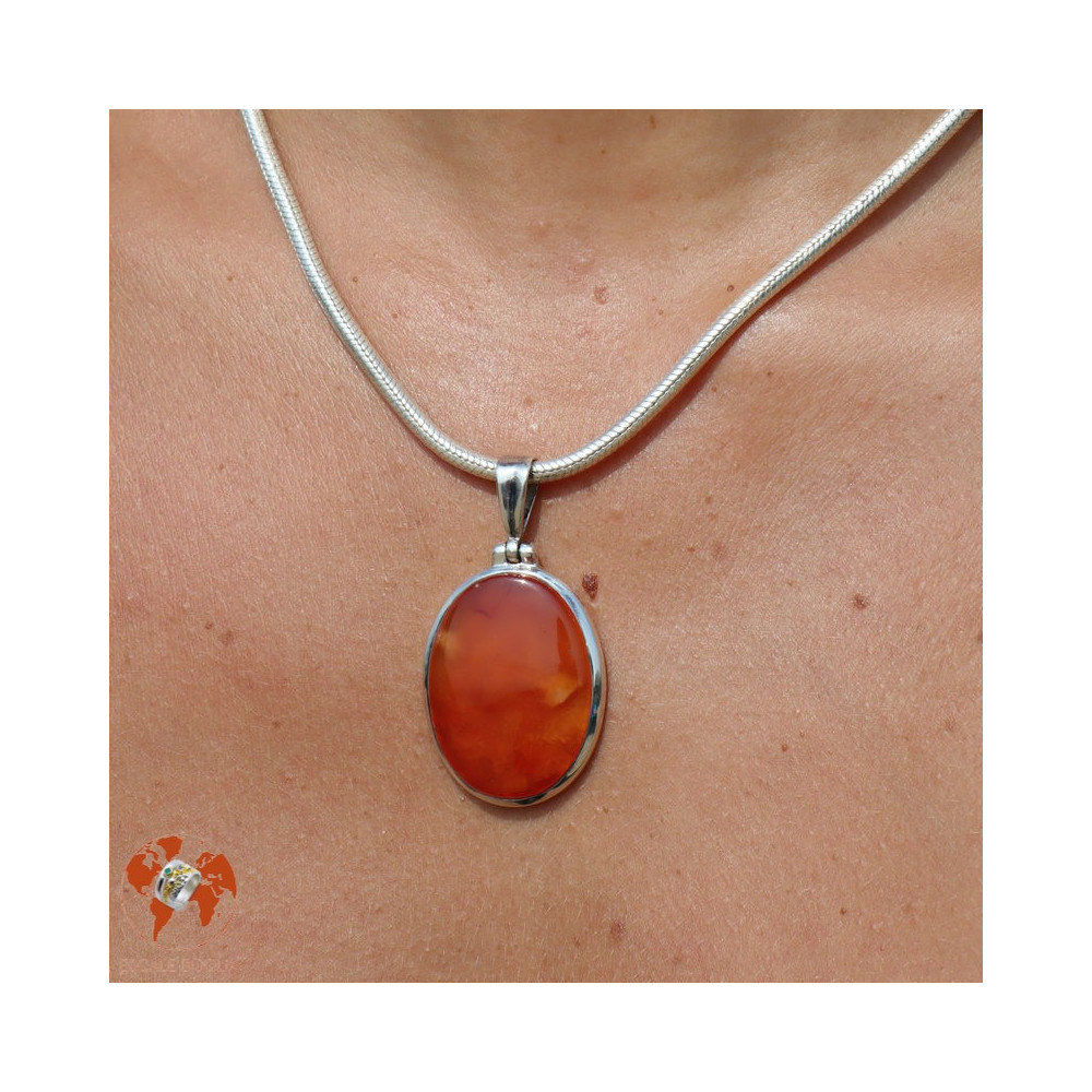 pendentif pierre cornaline