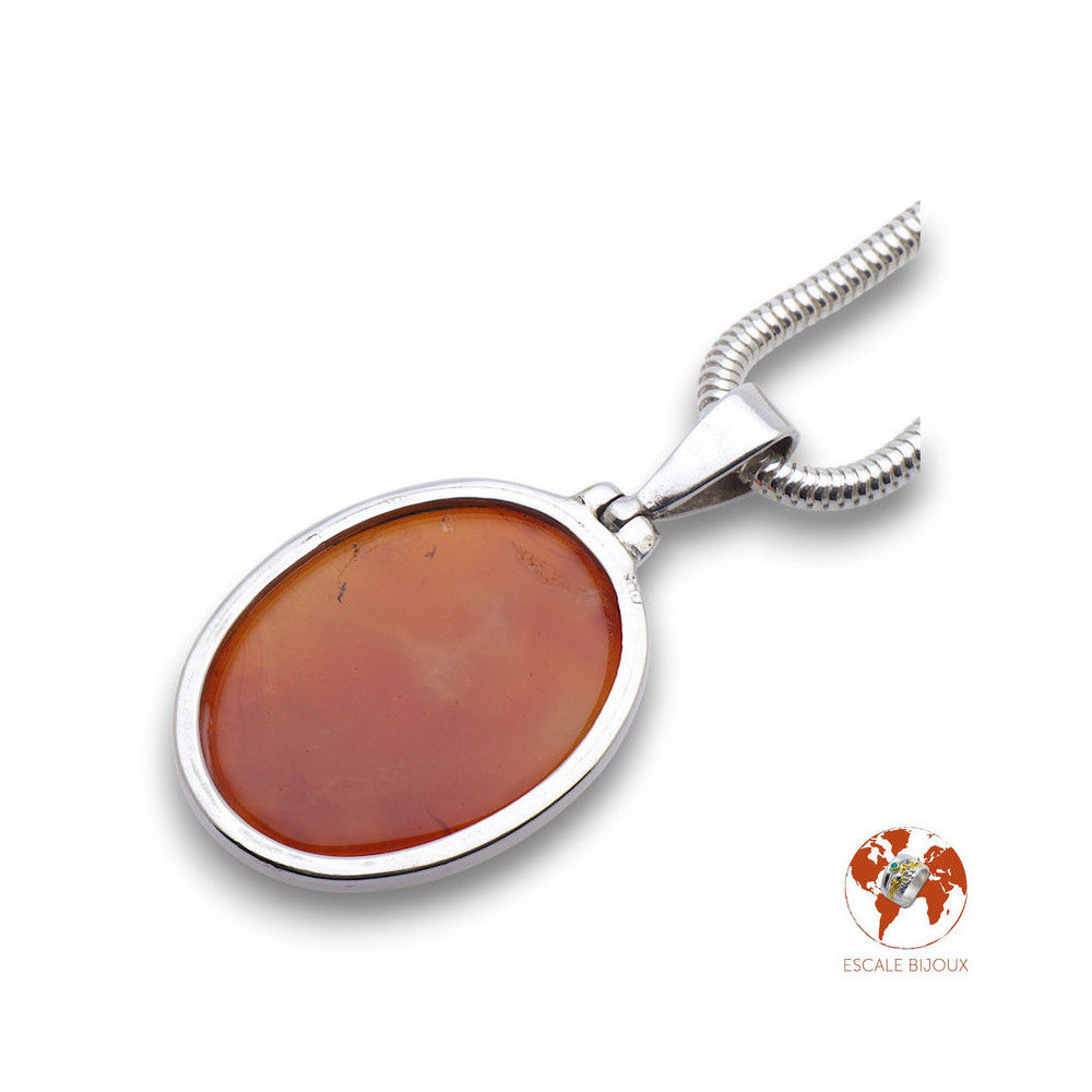 pendentif cornaline argent