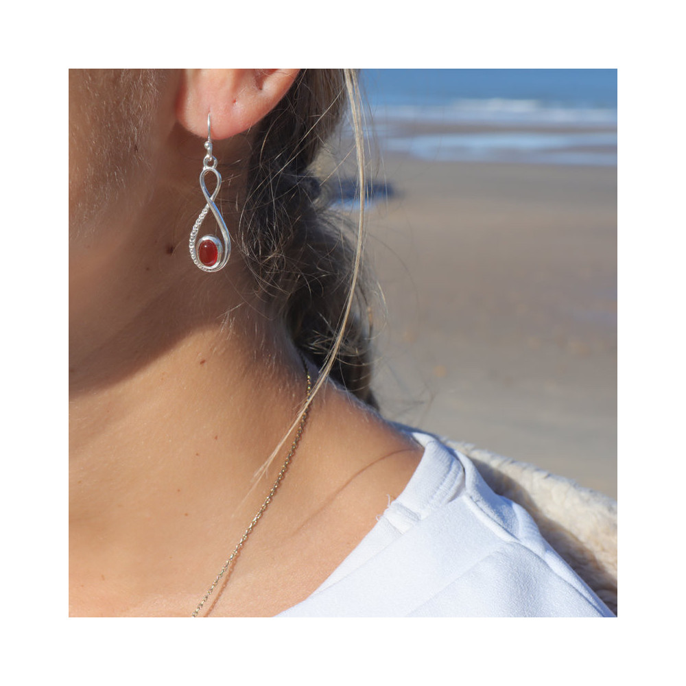 cornaline boucle d oreille