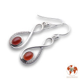 boucles d oreilles argent et cornaline