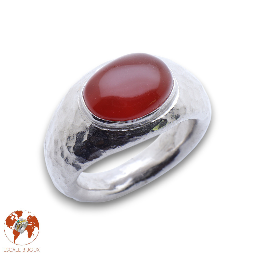 bague cornaline argent