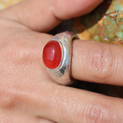 bague argent pierre cornaline