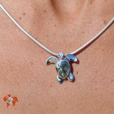 pendentif tortue argent abalone