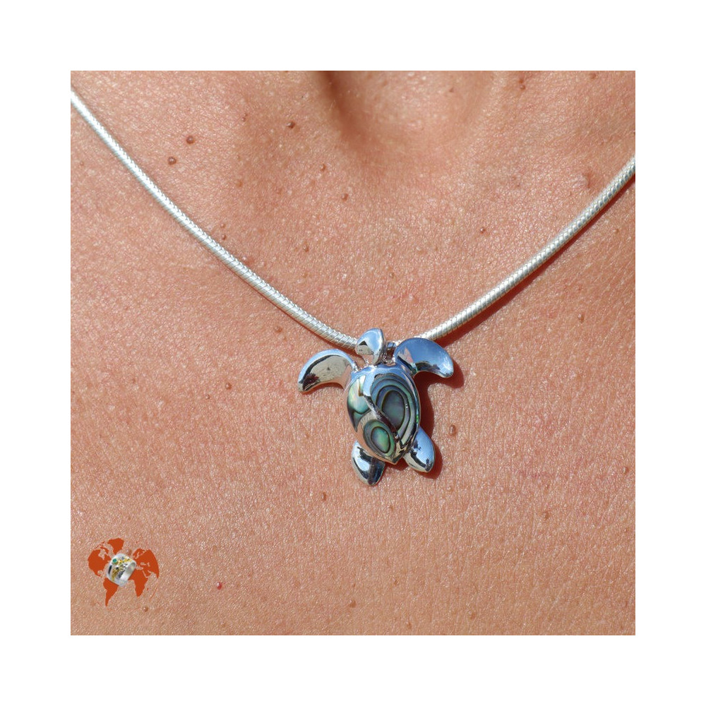 pendentif tortue argent abalone