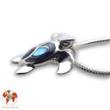 abalone pendentif tortue argent
